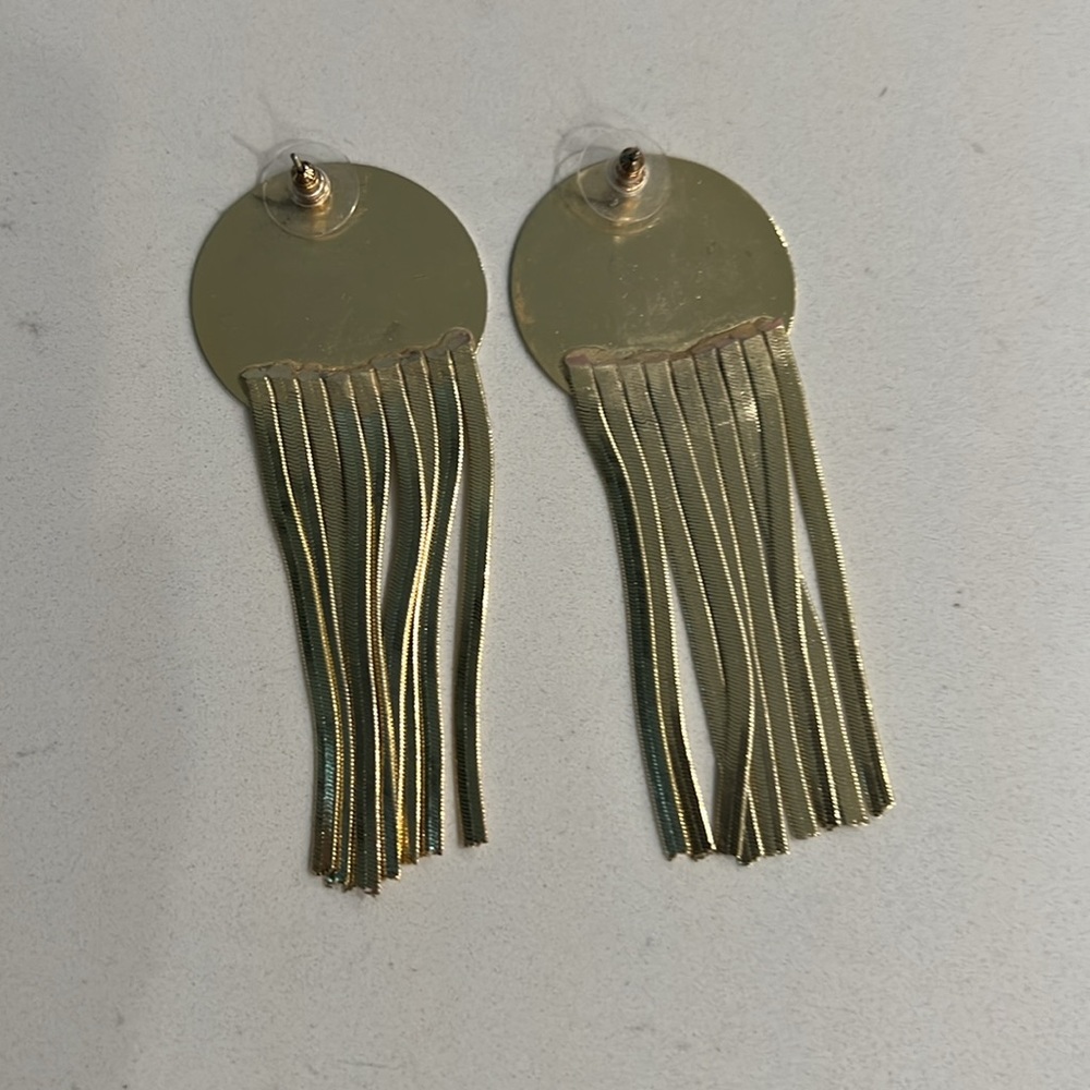 Gold Fringe Earrings - Picture 3 of 3